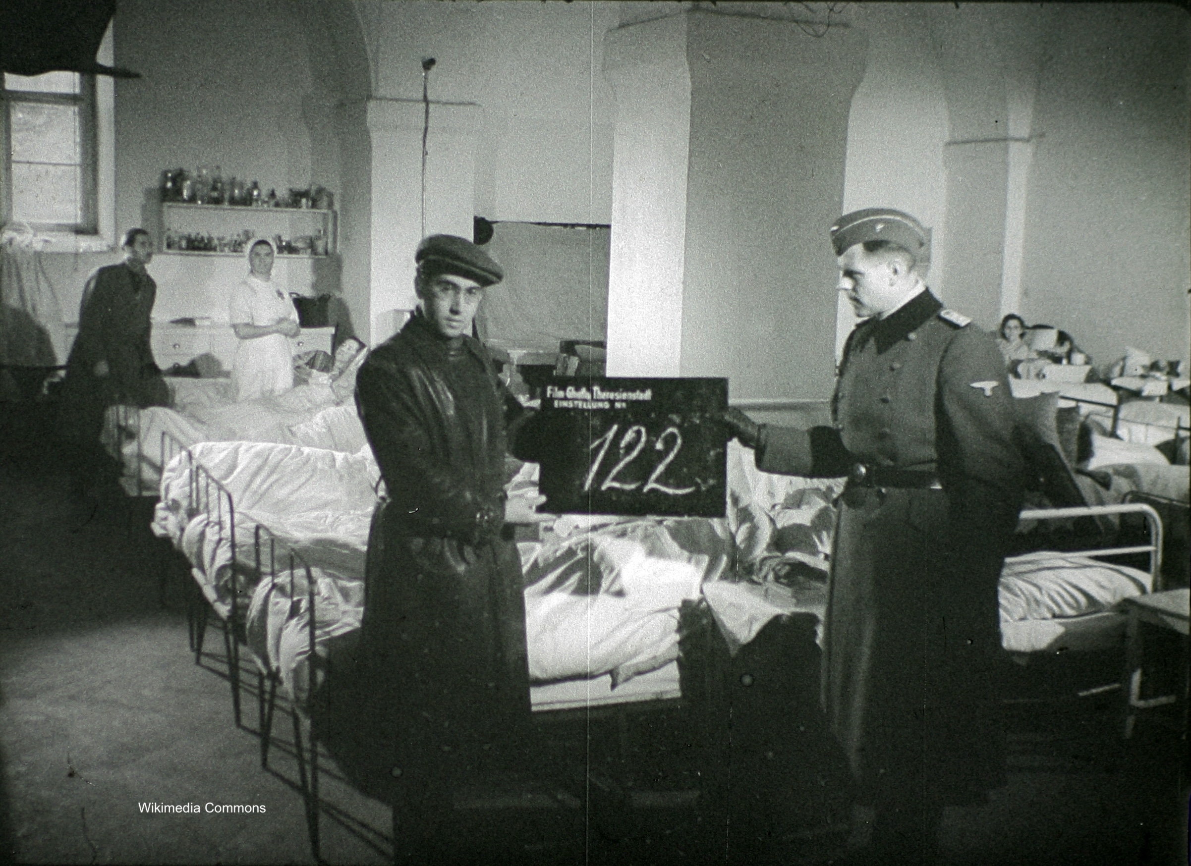 Photograph of Shooting the film Ghetto Theresienstadt