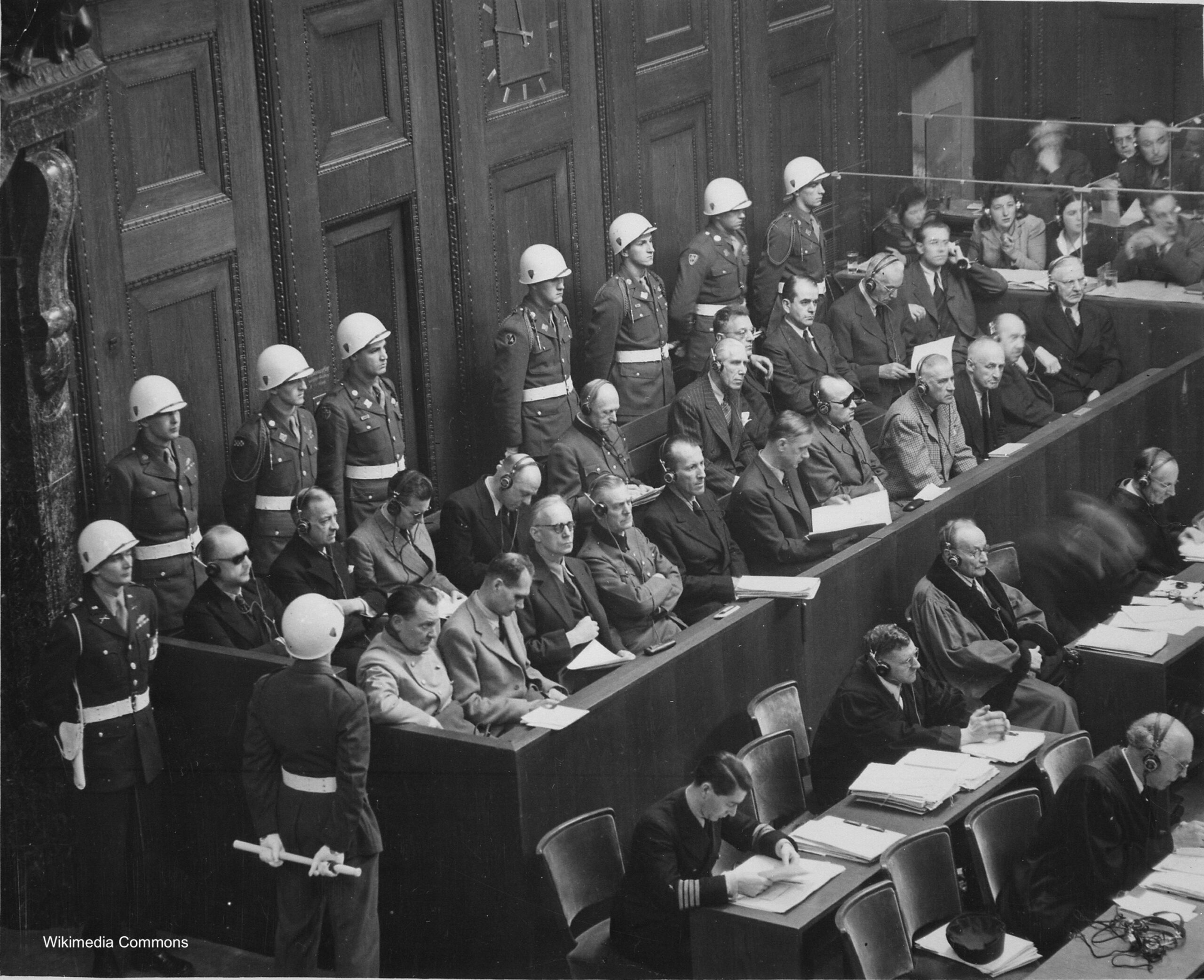 Photograph of the Nuremburg trials.
