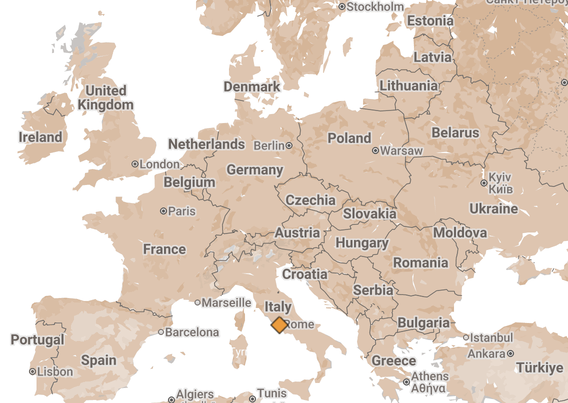 Map of modern-day Italy.