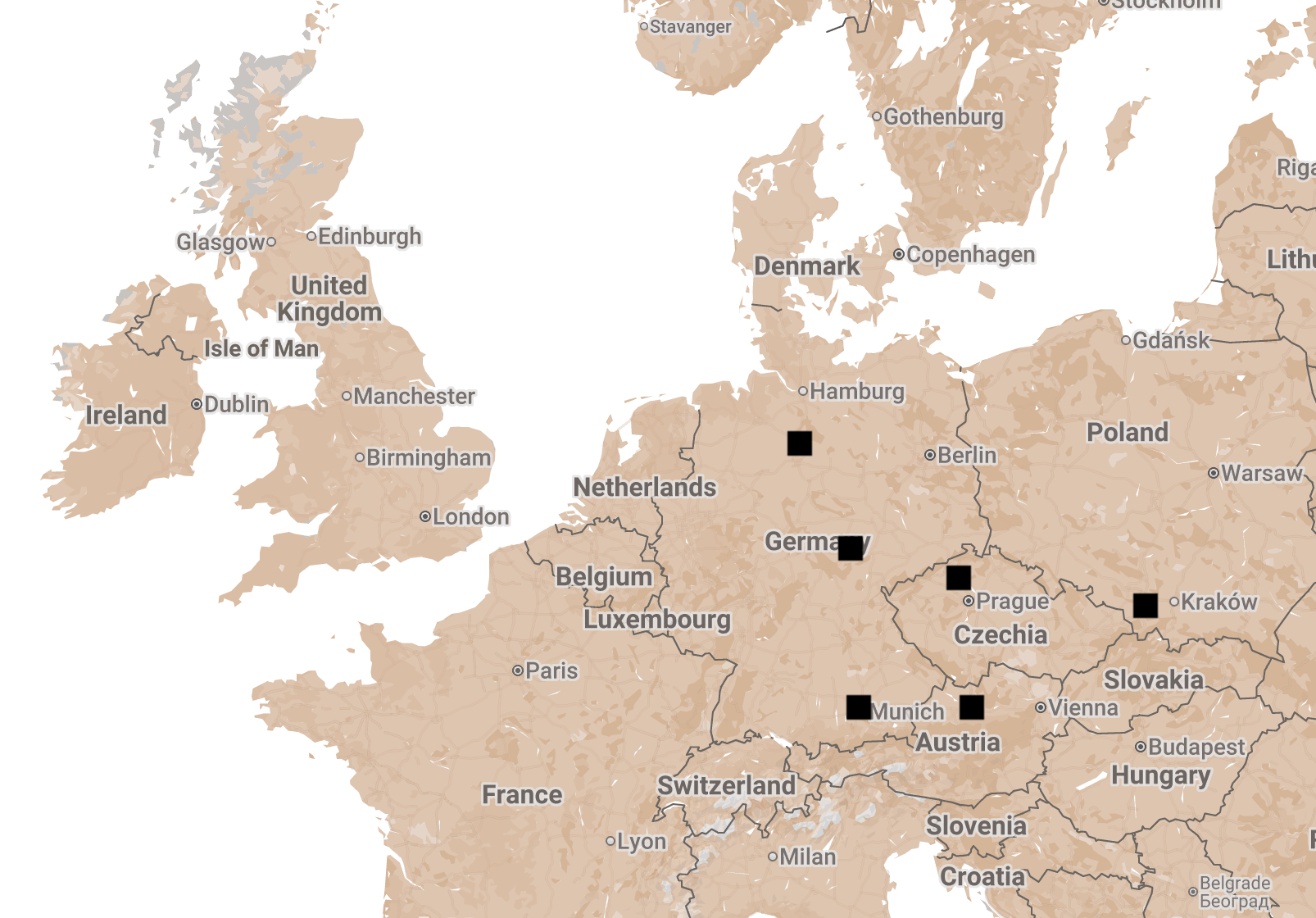 Map of the Principal Places of Liberation