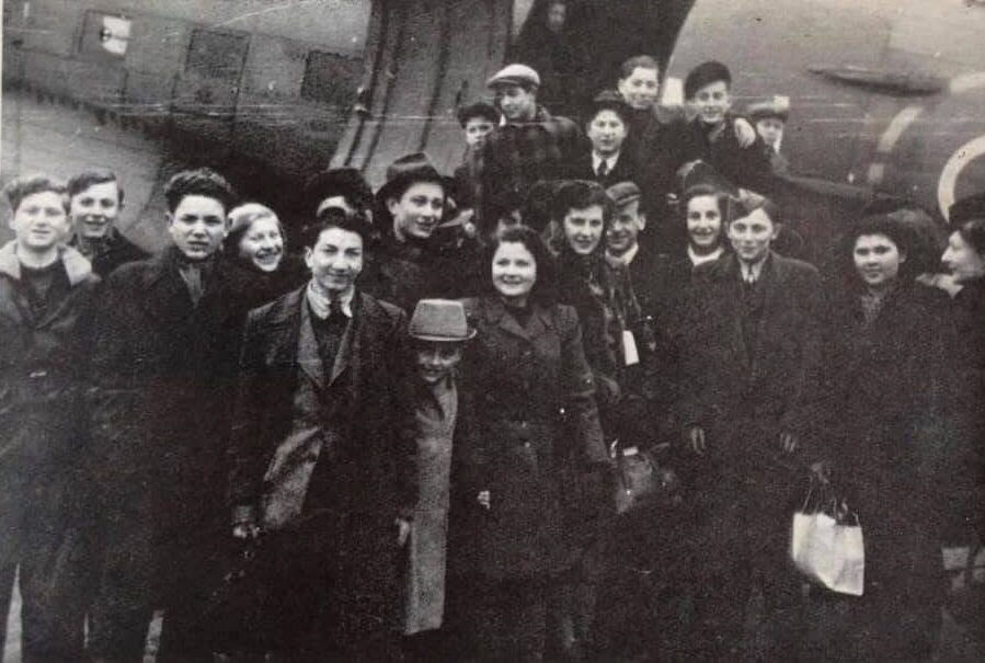 Part of the Third Group of the Boys arrive at Prestwick Airport in Scotland in 1946