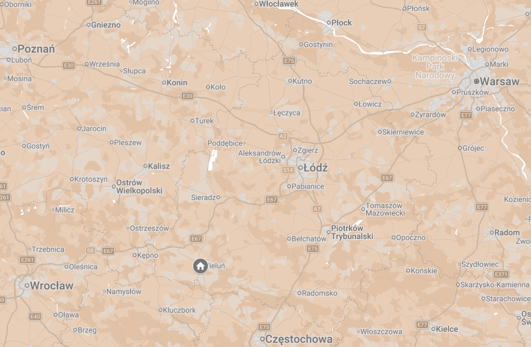 Map of Wielún.